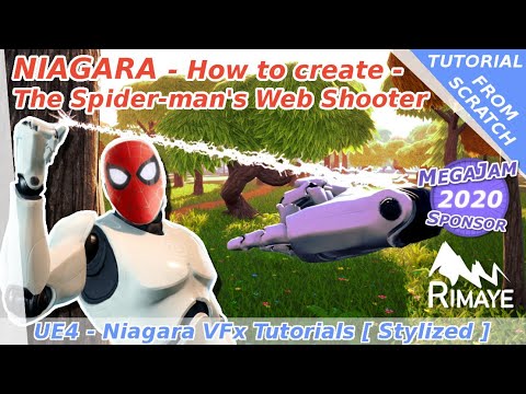 Niagara : How to create The spider-man&#039;s Web Shooter - UE4 tutorials [ Blueprint Interactions ]