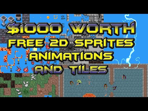 Free 2D Sprites, Tiles, Animations $1000 Worth! Top Down Shooter Free Asset Friday Royalty Free