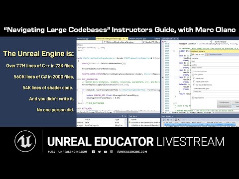 Navigating Large Codebases Instructors Guide with Marc Olano | Unreal Educator Livestream