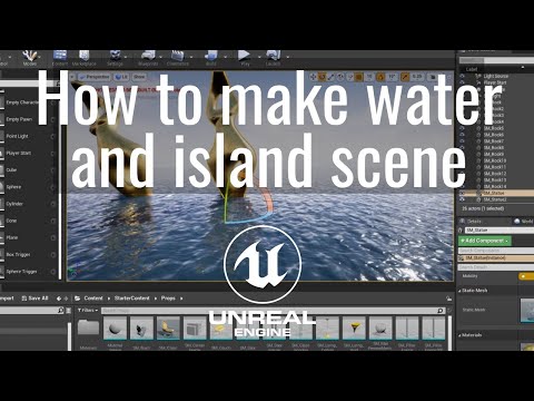 How to make water and island scene in Unreal Engine