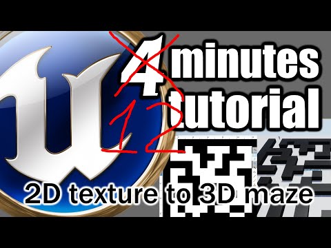 UE 4 Minutes TUTORIAL - 3D Maze (Labyrinth) from Texture using Render Target. 2D picture to 3D