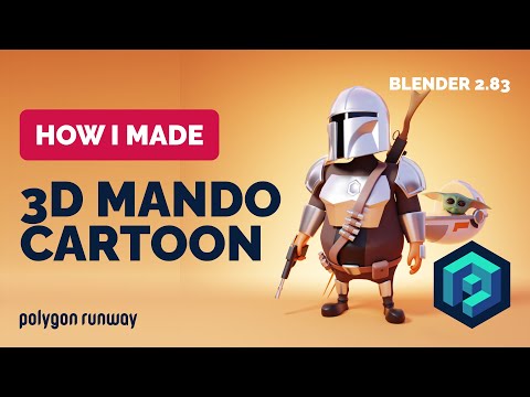 Mandalorian and Baby Yoda in Blender - 3D Modeling Process