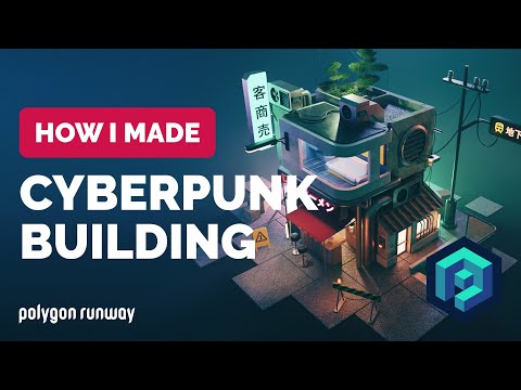 3D Cyberpunk Scene in Blender 3.1 - Modeling Process | Polygon Runway