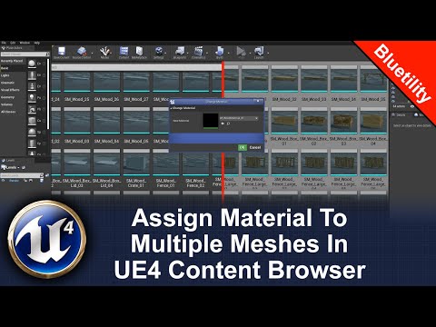 Assign a material to multiple meshes in the UE4 content browser | Editor Utility Blueprint